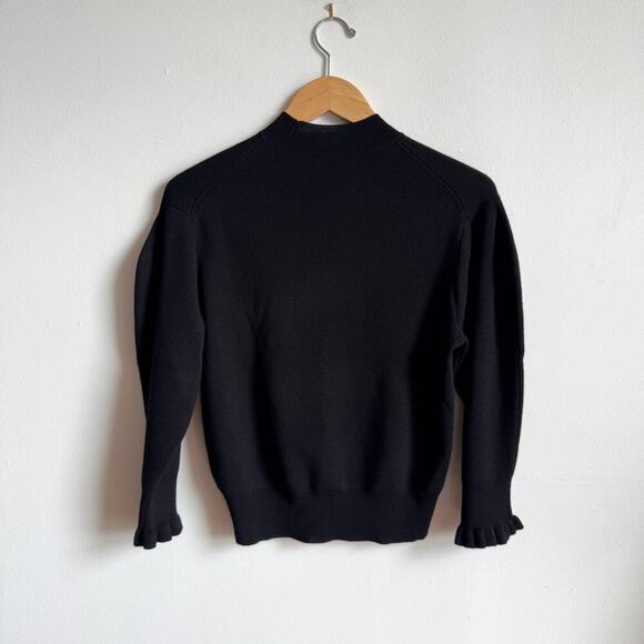 NWT MADEWELL Black Merino Wool Puff Sleeve Mockneck Pullover Sweater - Picture 5 of 9